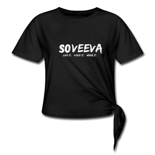 Soveeva | Knotted T-Shirt - Black - Soveeva